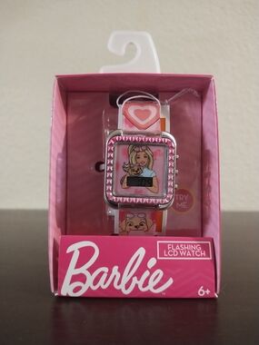 Barbie Pink and White Heart Kids' Digital Watch